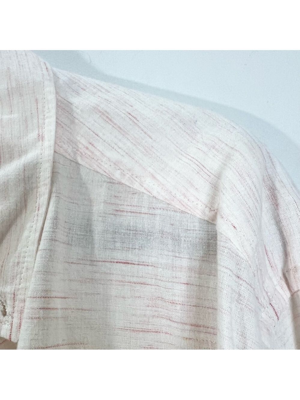 Frank and Oak marled cotton button down shirt pink white M - Picture 7 of 12
